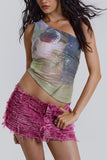 Asymmetric Sequin Tank Top