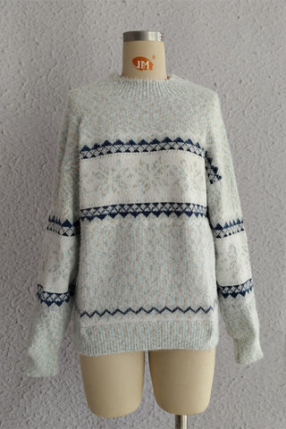 Nordic Pattern Crewneck Sweater