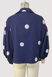 Polka Dot Blouse with Deep V-Neck