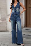 Chic Button-Front Vest and Pants Set