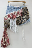 Layered Patchwork Mini Skirt