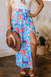 High-Slit Floral Maxi Skirt