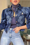 Floral Pattern Denim Jacket