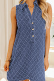 Sleeveless Button-Front Casual Dress