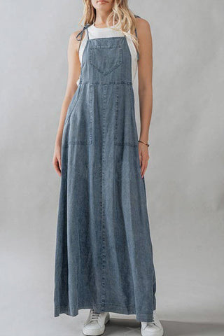 Denim Overall Maxi Dress