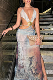 Halter Cut-Out Casual Maxi Dress