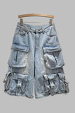 Cargo Pocket Denim Shorts