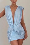 Elegant Draped Mini Dress