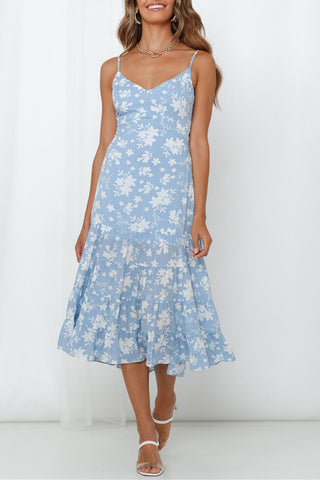 Floral Midi Sundress with Spaghetti Straps