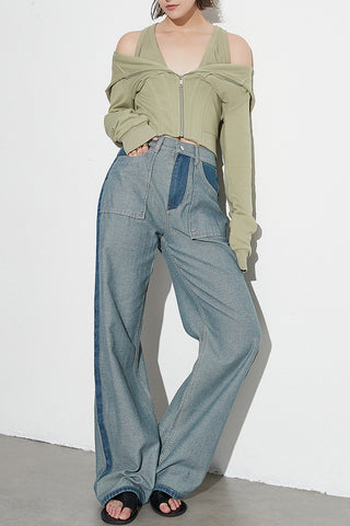 High-Waist Straight Jeans