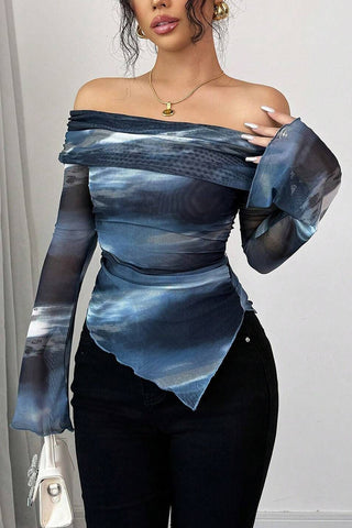 Off-Shoulder Asymmetrical Hem Top