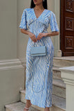 Flowing Zebra Print Casual Dress