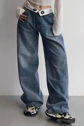 Stylish High-Waist Straight Jeans