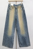 Wide-Leg Denim Jeans with Subtle Details