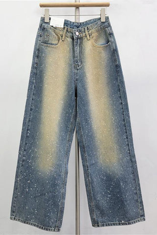Wide-Leg Denim Jeans with Subtle Details