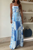 Strapless Maxi Dress with Pattern