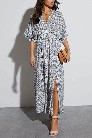 V-Neck Maxi Dress with Side Slits