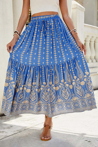 Elegant Paisley Maxi Skirt