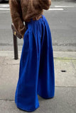 High-Waist Wide-Leg Casual Pants