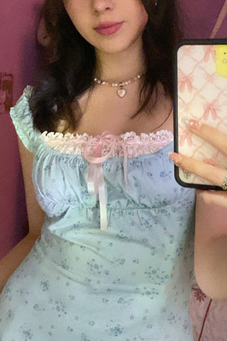 Off-Shoulder Lace-Up Camisole