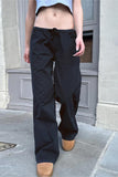 Relaxed Fit Elastic Waist Casual Pants