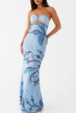 Patchwork Floral Tie Back Dress
