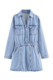 Button-Front Denim Dress