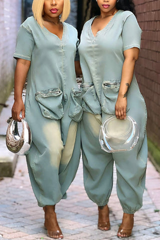 Relaxed V-Neck Jumpsuit