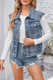 Button-Front Denim Vest