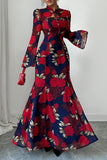 Floral Maxi Dress with Bell Sleeves