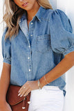 Puff Sleeve Button-Front Shirt