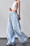 Wide-Leg Pants with Ribbon Detail