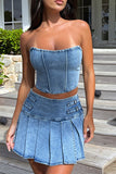 Strapless Bustier and Skirt Suit Set