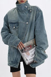 Asymmetric Button Denim Jacket
