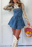 Denim Overall Romper with Adjustable Straps