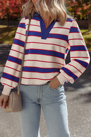 Long Sleeve Pullover with Striped Pattern