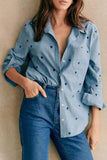 Heart Pattern Button-Front Shirt