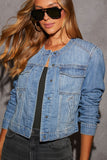 Classic Button-Front Denim Jacket