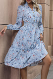 Floral Long-Sleeve Casual Dress