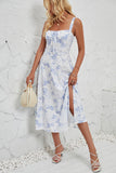 Floral Print Sundress with Slit Detail