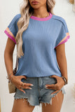 Stylish Short-Sleeve Ribbed T-Shirt