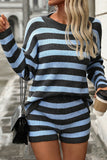 Striped Cozy Shorts Set
