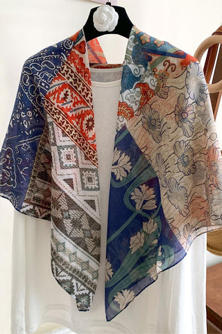 Patterned Scarf with Mixed Prints