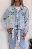 Distressed Casual Denim Jacket