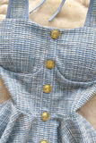 Button-Front Peplum Tank Top