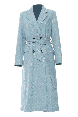 Double-Breasted Belted Trench Coat