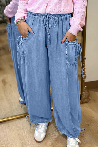 Casual Drawstring Denim Pants