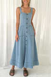 Button-Down Casual Maxi Dress