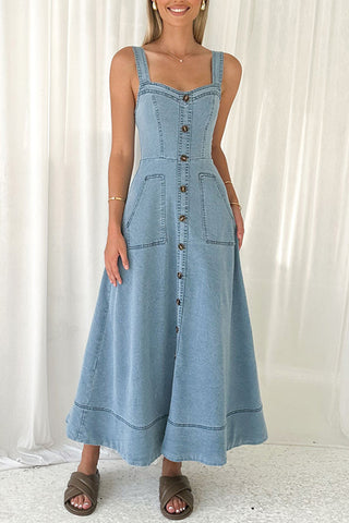Button-Down Casual Maxi Dress