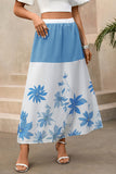Floral Skirt with High Waist